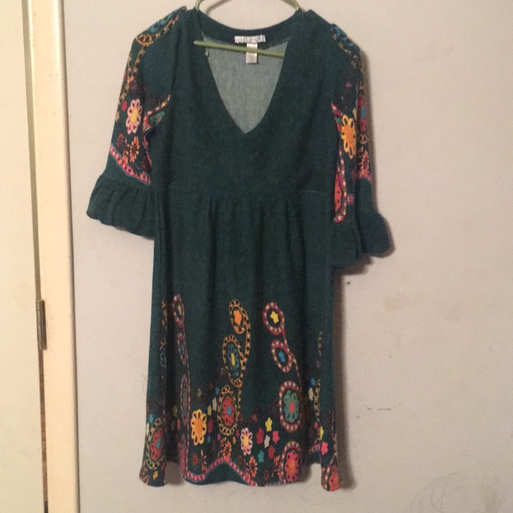 OB 2-12 brand Boho dress with mid length sleeves
